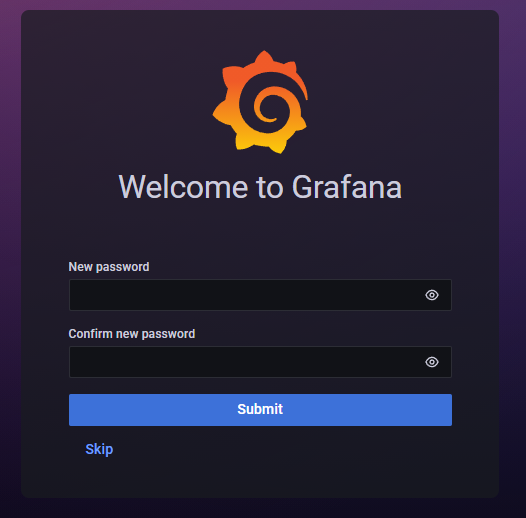 Neues Passwort für Grafana vergeben