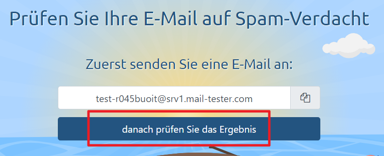 mail-tester.com Ergebnis übeprüfen