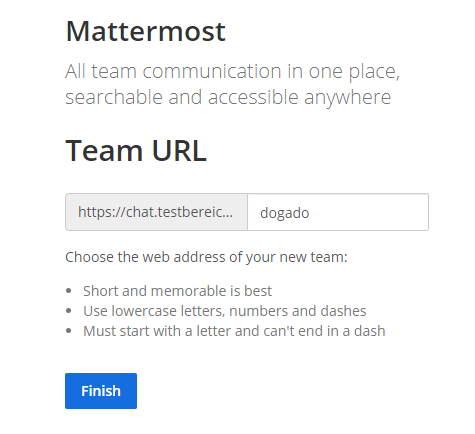 Team-URL in Mattermost angeben