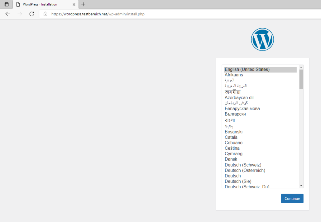Wordpress Comtainer auf vServer starten