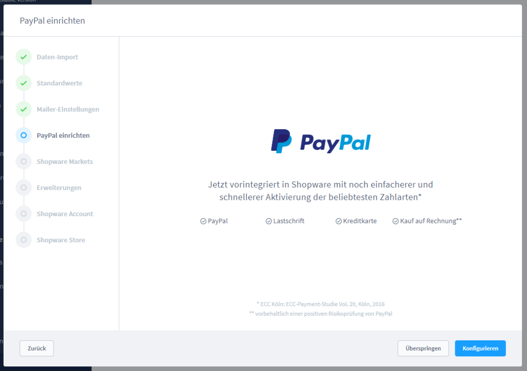 PayPal in Shopware einrichten